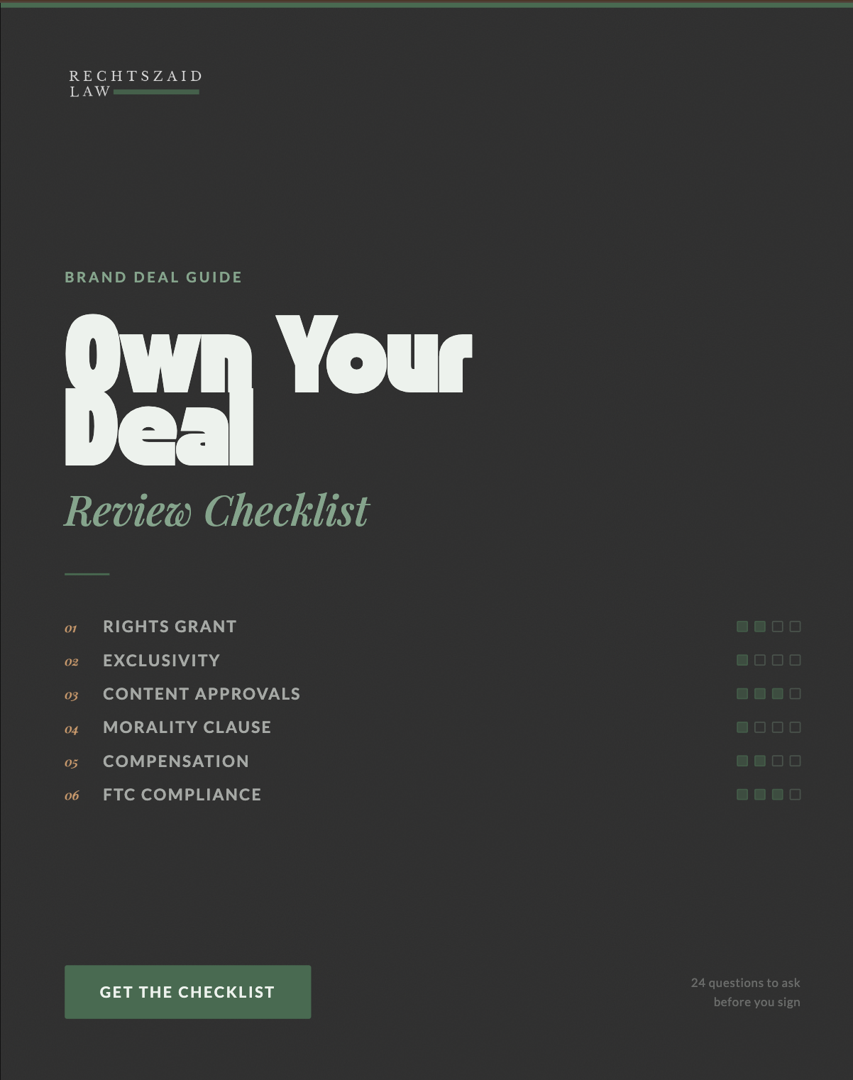 Own Your Deal Review Checklist cover